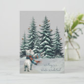 Westie met Kardinalen Winter Christmas Kaart (Staand voorkant)