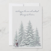 Westie met Kardinalen Winter Christmas Kaart (Achterkant)