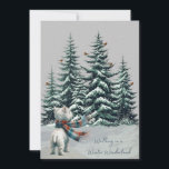 Westie met Kardinalen Winter Christmas Kaart<br><div class="desc">Westie met kardinalen Wandelen in een Winter Wonderland Christmas Kaart</div>