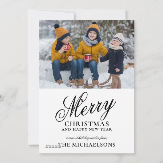 Westie met kerstmuts en baard feestdagenkaart (Achterkant)