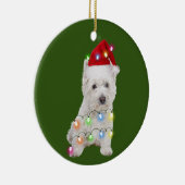 Westie met kerstscafts Santa Hat Gift Keramisch Ornament (Rechts)
