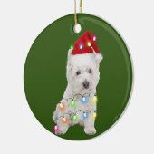 Westie met kerstscafts Santa Hat Gift Keramisch Ornament (Links)