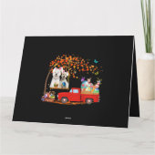 Westie met konijnenoren Rode vrachtwagen met eiere Kaart (Achterkant)