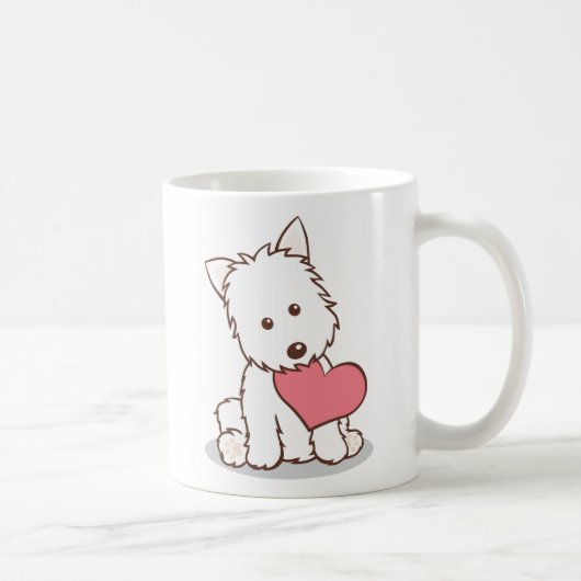 Westie met Mok voor hartvorm (Rechts)