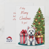 Westie met Pakketten Kerst Kaart (Voorkant / Achterkant)