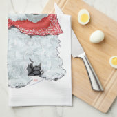 Westie Met Rode Bal Theedoek (Quarter Fold)