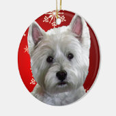 WESTIE MET SNOWFLAKS KERAMISCH ORNAMENT (Links)