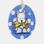 Westie met Speelgoed Duck Ornament (Rechts)