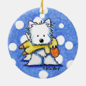 Westie met Speelgoed Duck Ornament (Achterkant)