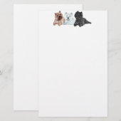 Westie met twee Cairn Terriers Briefpapier (Voorkant / Achterkant)