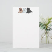 Westie met twee Cairn Terriers Briefpapier (Staand voorkant)