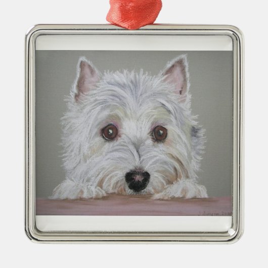Westie Metalen Ornament (Voorkant)