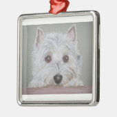 Westie Metalen Ornament (Links)