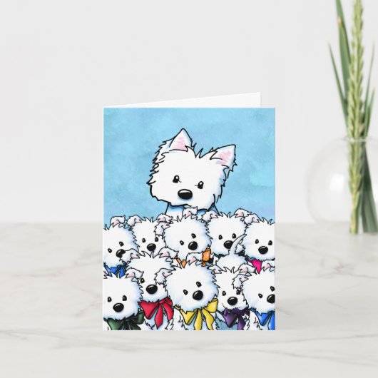 Westie Moeder en Puppies (Voorkant)