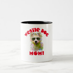 Westie Moeder Hond Beste Hond Moeder Ooit Tweekleurige Koffiemok
