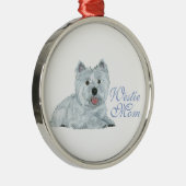 Westie Moeder Metalen Ornament (Rechts)