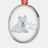 Westie Moeder Metalen Ornament (Links)