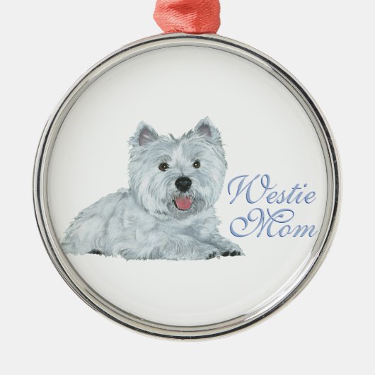 Westie Moeder Metalen Ornament (Voorkant)