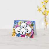 Westie Moederdag Boeket II Kaart (Gele Bloem)