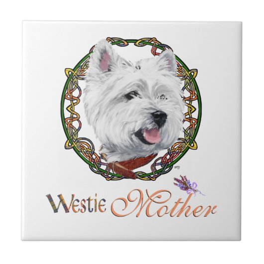 Westie Moederdag Tegeltje (Voorkant)
