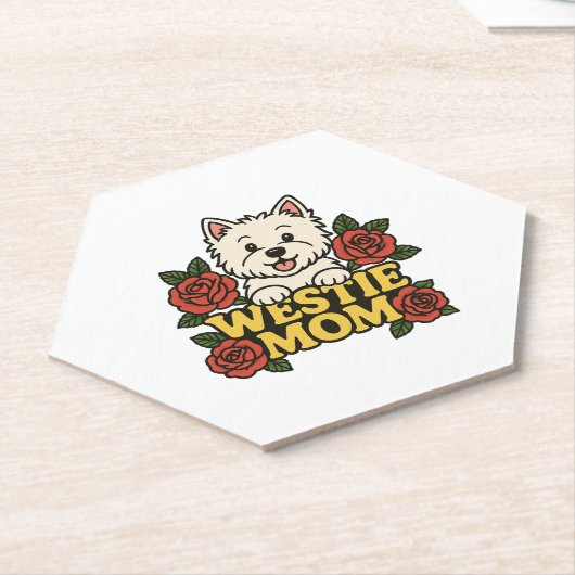 Westie Mom Kartonnen Onderzetters (Schuin)