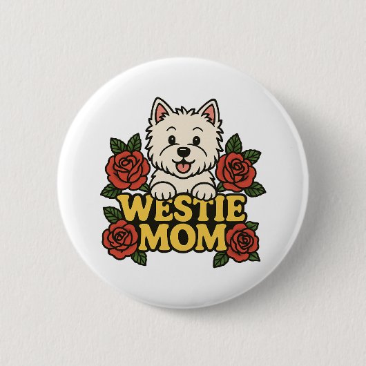 Westie Mom Ronde Button 5,7 Cm (Voorkant)