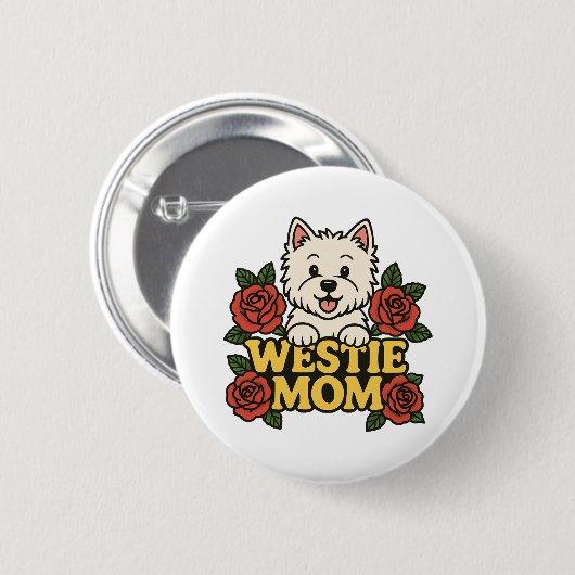 Westie Mom Ronde Button 5,7 Cm (Voorkant /achterkant)