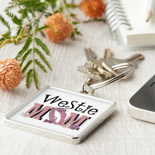 Westie MOM Sleutelhanger (Zijkant)