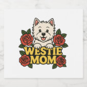 Westie Mom Sparkling Wijnetiket (Enkel label)