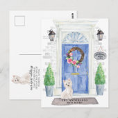 Westie Moving Announcement Briefkaart (Voorkant / Achterkant)