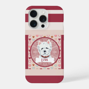 Westie + naam Valentine Heart iPhone 11 Pro Hoesje iPhone 15 Pro Case