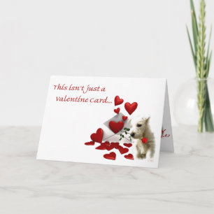 Westie nam en Harten Valentijn toe Feestdagen Kaart