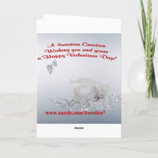 Westie New Misty en Muffin passen IT-Valentijn aan Feestdagen Kaart (Achterkant)