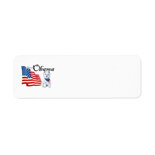 Westie Obama Retouradreslabel Etiket (Voorkant)