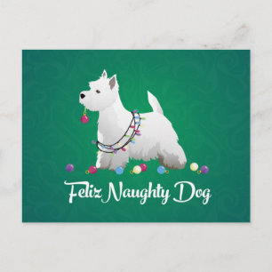 Westie of West Highland Terrier Feliz Naughty Dog Briefkaart