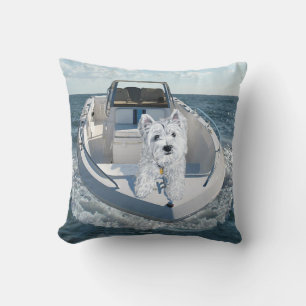 Westie op de boot KUSSEN
