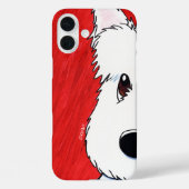 Westie op rood Case-Mate iPhone case (Achterkant)