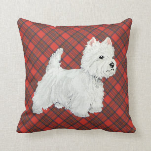 Westie op Schotse KUSSENLOPER Kussen