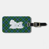 Westie op Tartan Bagagelabel (Voorkant horizontaal)