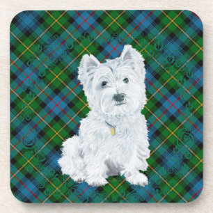 Westie op Tartan Bier Onderzetter