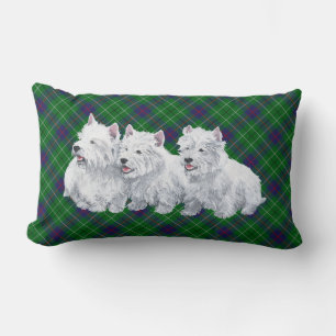 Westie op Tartan PILLOW Kussen