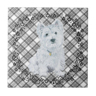 Westie op Tartan Tegeltje