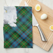 Westie op Tartan Theedoek (Quarter Fold)