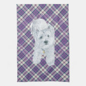 Westie op Tartan Theedoek (Verticaal)