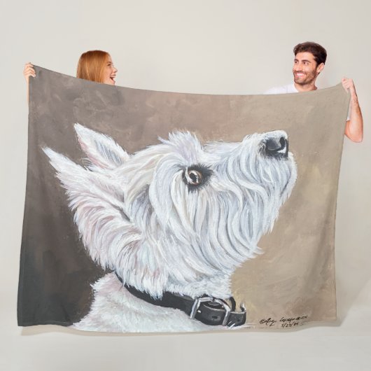 Westie Opzoeken Profiel B Fleece Deken (In situ)