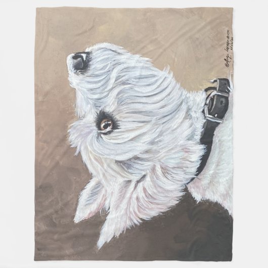 Westie Opzoeken Profiel B Fleece Deken (Voorkant)