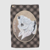 Westie Opzoeken Profiel B Golfhanddoek (Voorkant)
