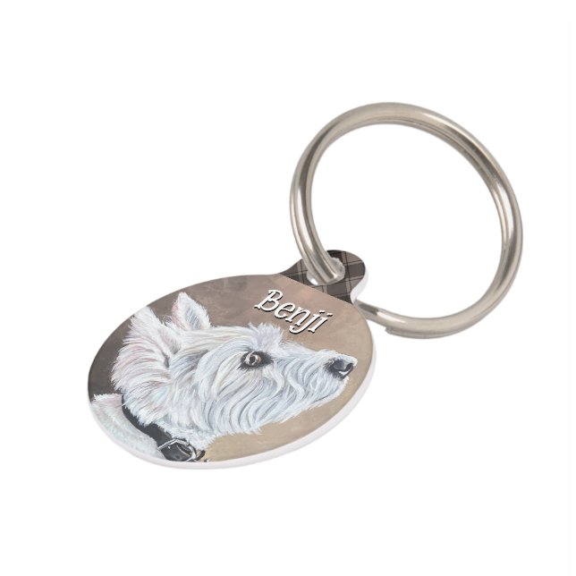 Westie Opzoeken Profiel B Huisdierpenning (Zijkant)