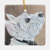 Westie Opzoeken Profiel B Keramisch Ornament (Voorkant)