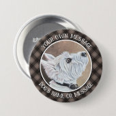 Westie Opzoeken Profiel B Ronde Button 7,6 Cm (Voorkant /achterkant)
